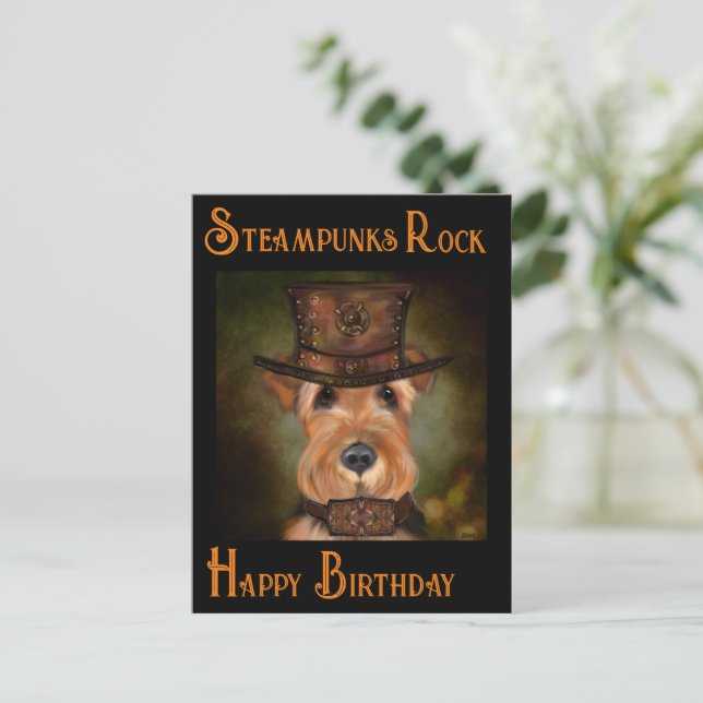 AIREDALE TERRIER  POSTCARD (Standing Front)