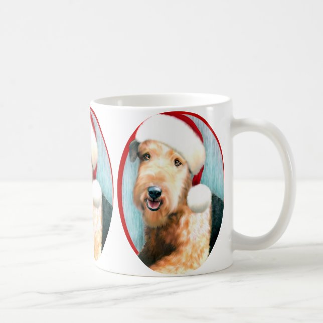 Airedale Terrier Santa Coffee Mug (Right)
