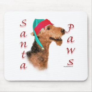 Airedale Terrier Santa Paws Mouse Pad