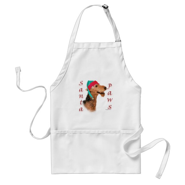 Airedale Terrier Santa Paws Standard Apron (Front)