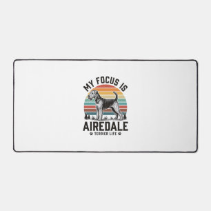Airedale Terrier Shirt Vintage Dog Lover Graphic_1 Desk Mat