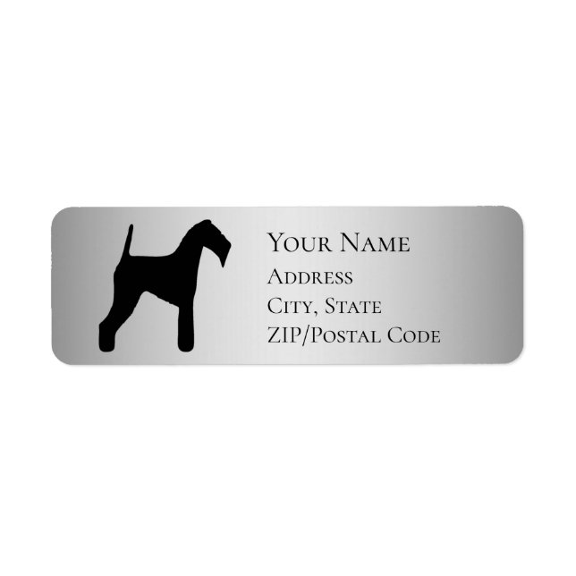 Airedale Terrier Silhouette Return Address (Front)