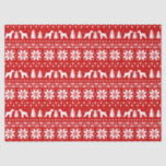 Airedale Terrier Silhouettes Christmas Pattern Tissue Paper<br><div class="desc">Fun Red and White Christmas Sweater Style Pattern with Airedale Silhouettes</div>