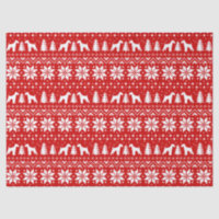 Airedale Terrier Silhouettes Christmas Pattern