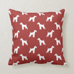 Airedale Terrier Silhouettes Pattern Cushion