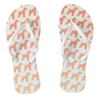 Airedale Terrier Silhouettes Pattern Jandals
