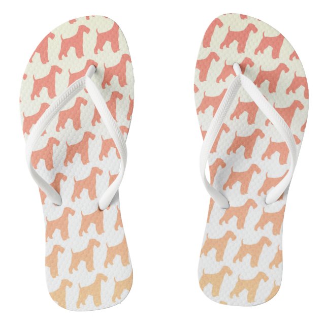 Airedale Terrier Silhouettes Pattern Jandals (Footbed)