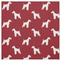 Airedale Terrier Silhouettes Pattern Red and White