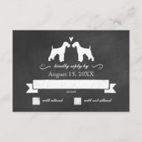 Airedale Terrier Silhouettes Wedding RSVP Response