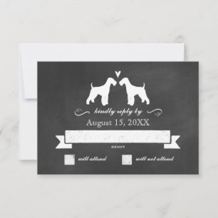 Airedale Terrier Silhouettes Wedding RSVP Response