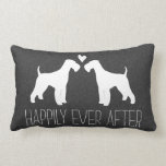 Airedale Terrier Silhouettes with Heart and Text Lumbar Cushion<br><div class="desc"></div>