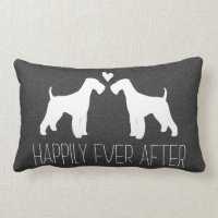 Airedale Terrier Silhouettes with Heart and Text