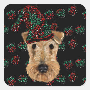 AIREDALE TERRIER SQUARE STICKER
