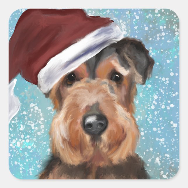 AIREDALE TERRIER SQUARE STICKER (Front)