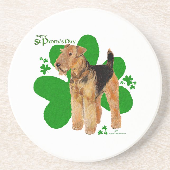 Airedale Terrier St Paddy Coaster (Front)