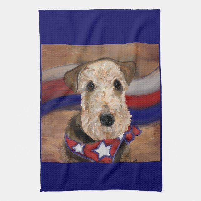  AIREDALE TERRIER        TEA TOWEL (Vertical)