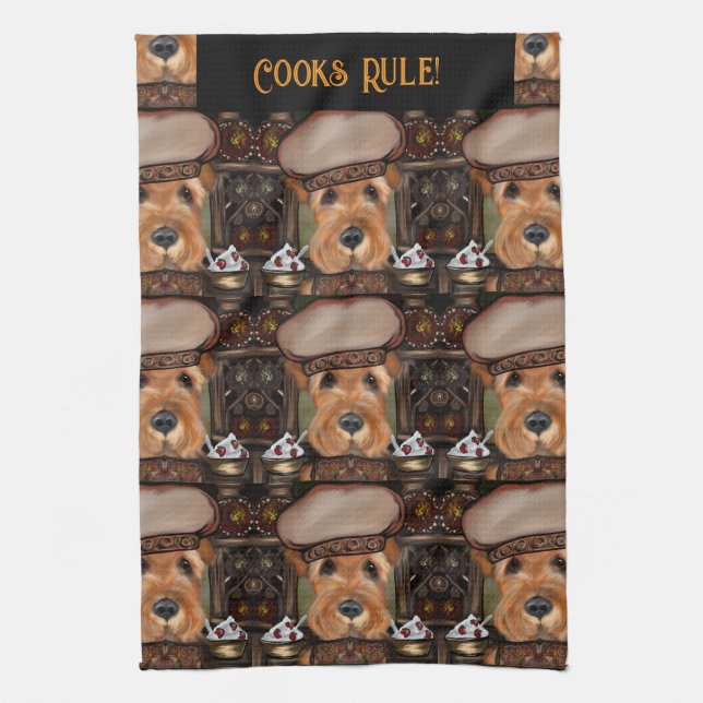 Airedale  Terrier  Tea Towel (Vertical)