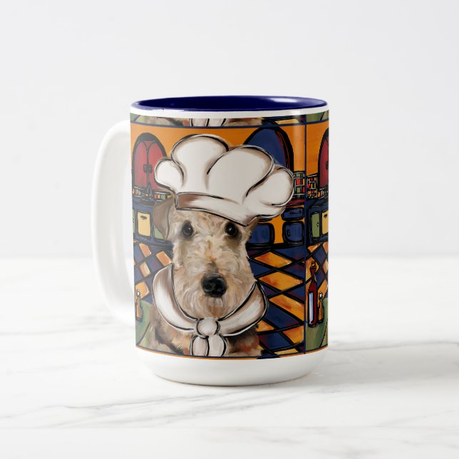  AIREDALE TERRIER        Two-Tone COFFEE MUG (Front Left)