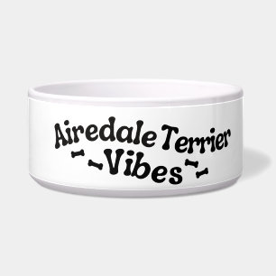 Airedale Terrier Vibes Ceramic Dog Bowl