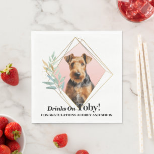 Airedale Terrier Wedding Napkins With Dogs Photo