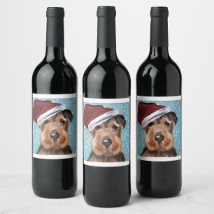 AIREDALE TERRIER WINE LABEL