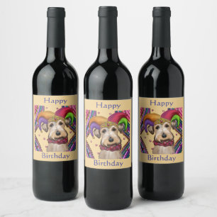 AIREDALE TERRIER  WINE LABEL