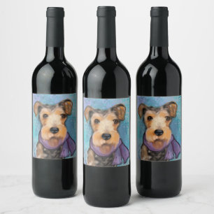 Airedale Terrier Wine Label