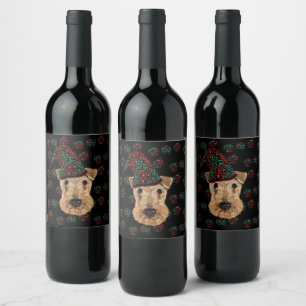 AIREDALE TERRIER WINE LABEL