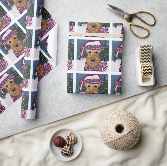 AIREDALE TERRIER      WRAPPING PAPER (Crafts)