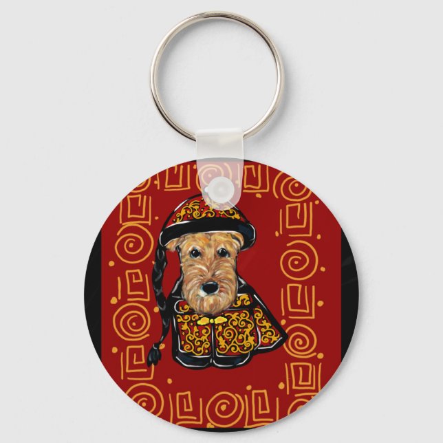 Airedale Terrier Year of the Dog Key Ring (Front)