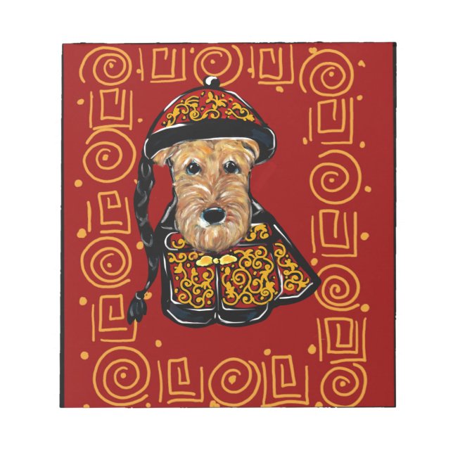 Airedale Terrier Year of the Dog Notepad (Front)