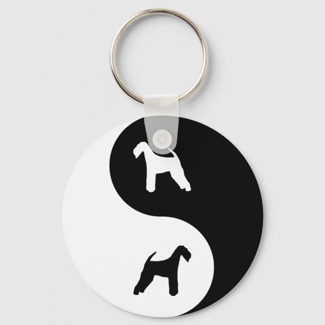 Airedale Terrier Yin Yang Key Ring (Front)