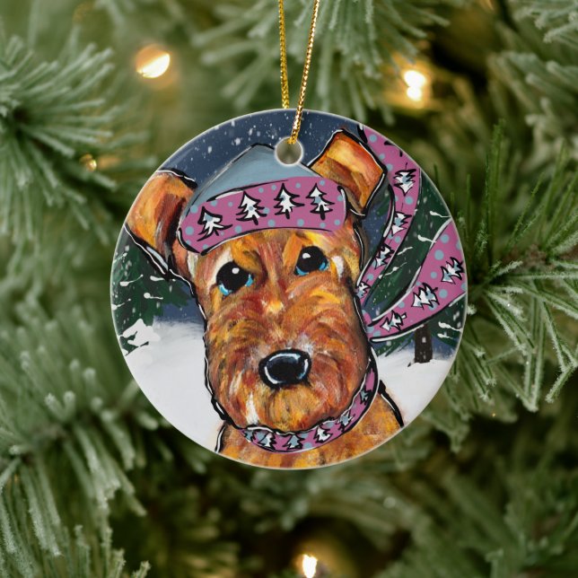 Airedale Terriers Ceramic Tree Decoration (Tree)