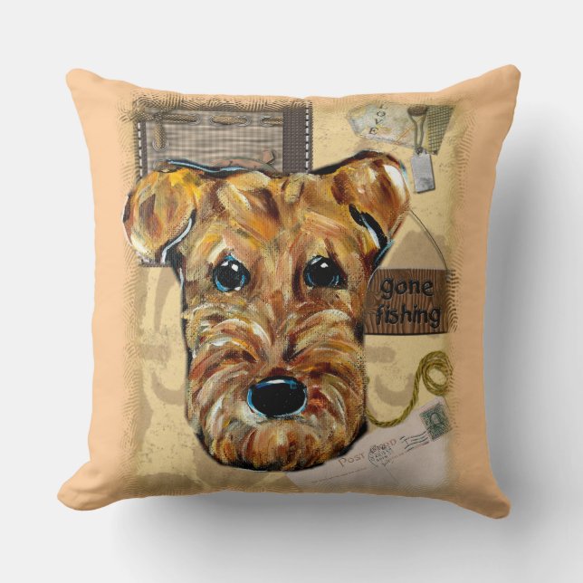 AIREDALE TERRIERS CUSHION (Front)