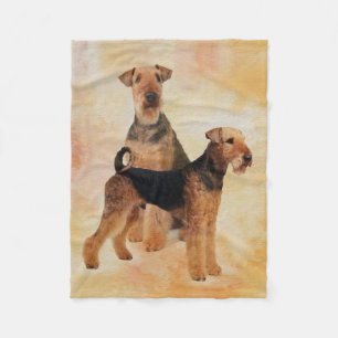 Airedale Terriers Digital Art Fleece Blanket