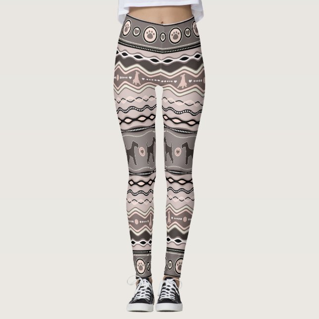 Airedale Terriers Digital Art Leggings (Front)