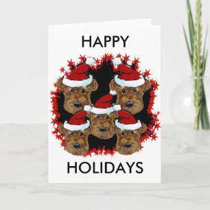 AIREDALE TERRIERS HOLIDAY CARD