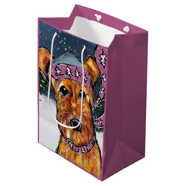 Airedale Terriers Medium Gift Bag (Front Angled)