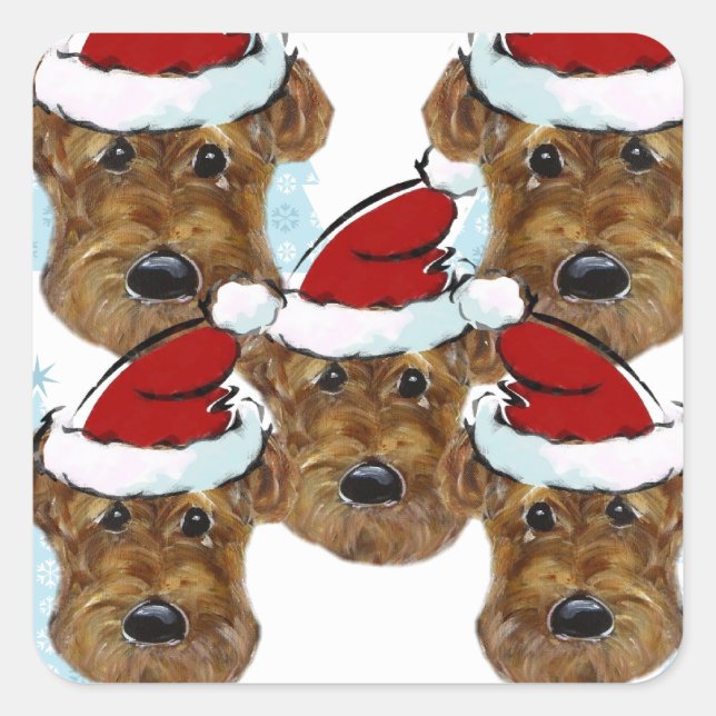 AIREDALE TERRIERS SQUARE STICKER (Front)