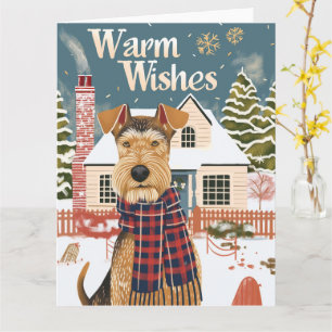 Airedale Warm Wishes Christmas Card
