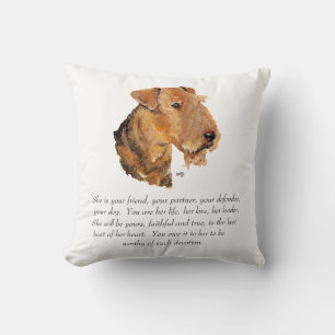 Airedale, Welsh, Lakeland Terrier Keepsake Cushion