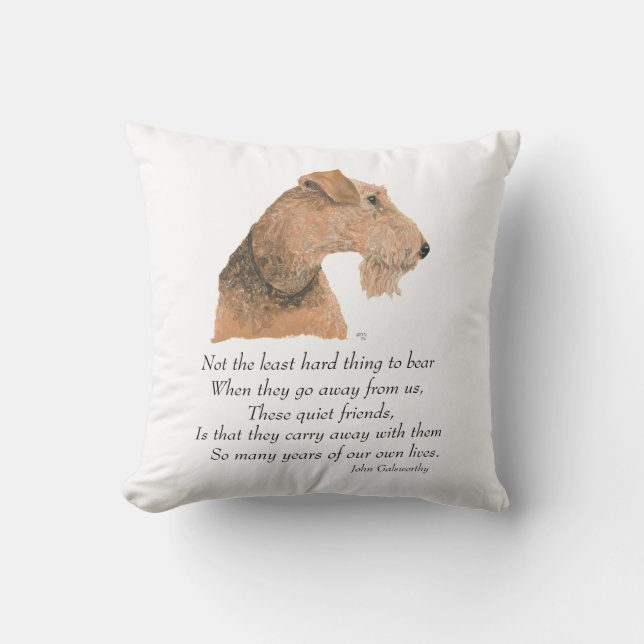 Airedale, Welsh, Lakeland Terrier Keepsake Cushion (Front)