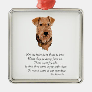 Airedale, Welsh, Lakeland Terrier Keepsake Metal Tree Decoration