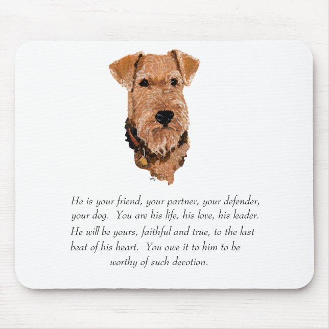 Airedale, Welsh, Lakeland Terrier Keepsake Mouse Pad (Front)