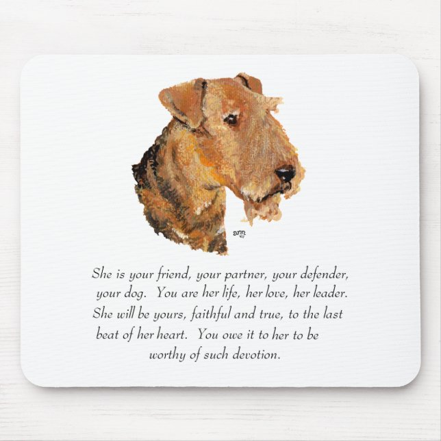 Airedale, Welsh, Lakeland Terrier Keepsake Mouse Pad (Front)