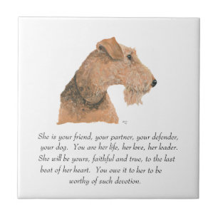 Airedale, Welsh, Lakeland Terrier Keepsake Tile