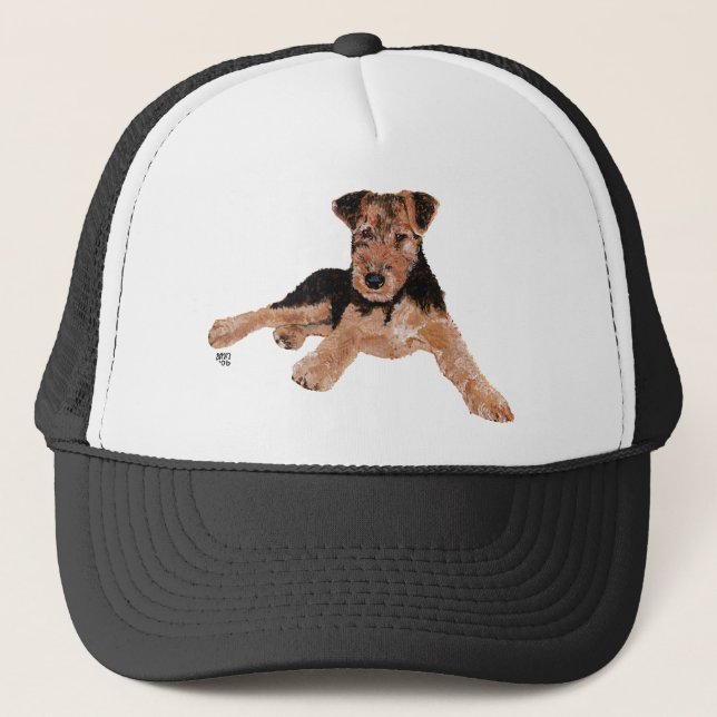 Airedale / Welsh Terrier Puppy Trucker Hat (Front)
