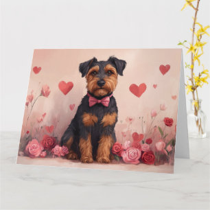 Airedale with Roses - Valentine's Day Card
