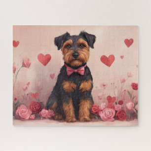 Airedale with Roses - Valentine's Day Jigsaw Puzzle