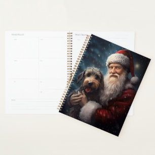 Airedale with Santa Claus Festive Christmas  Planner